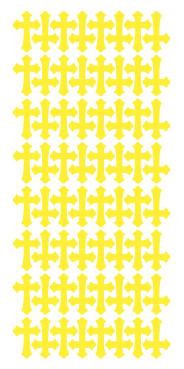 Light Yellow Cross Stickers 1" DC24-025