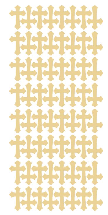 Beige Tan Ivory Cross Stickers 1" DC24-023