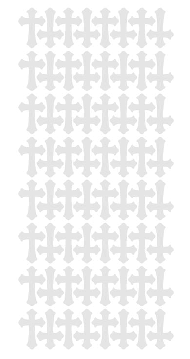 Light Grey Cross Stickers 1" DC24-072
