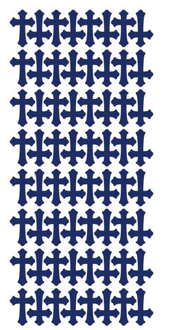 Dark Blue Cross Stickers 1" DC24-065