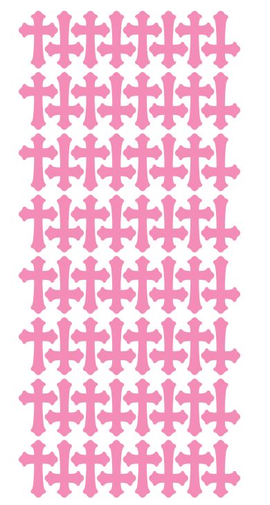 Pink Cross Stickers 1" DC24-045