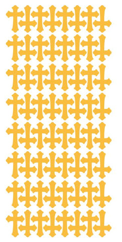 Golden Yellow Cross Stickers 1" DC24-019
