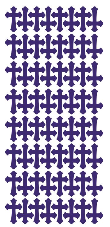 Purple Cross Stickers 1" DC24-404
