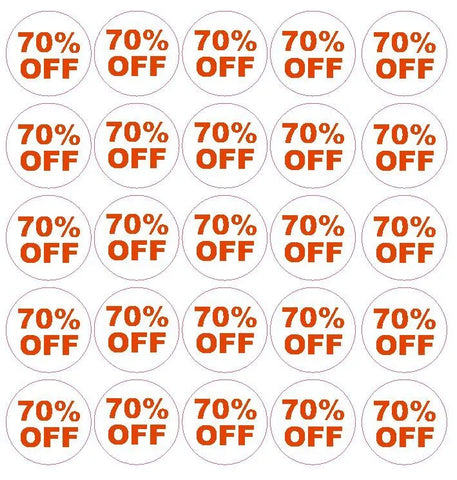 70% Percent Off Sale Sticker Retail Store FLEA MARKET Boutique #D59
