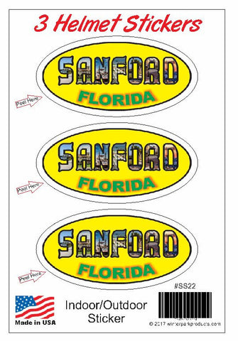 3 Pack Sanford Florida Helmet Sticker SS22 Wholesale
