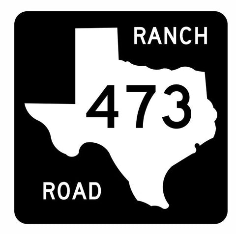 Texas State Highway RM 473 Sticker R3190 Highway Sign