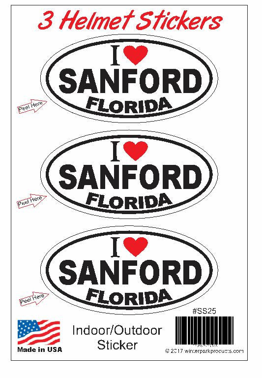 3 Pack Sanford Florida Helmet Sticker SS25 Wholesale