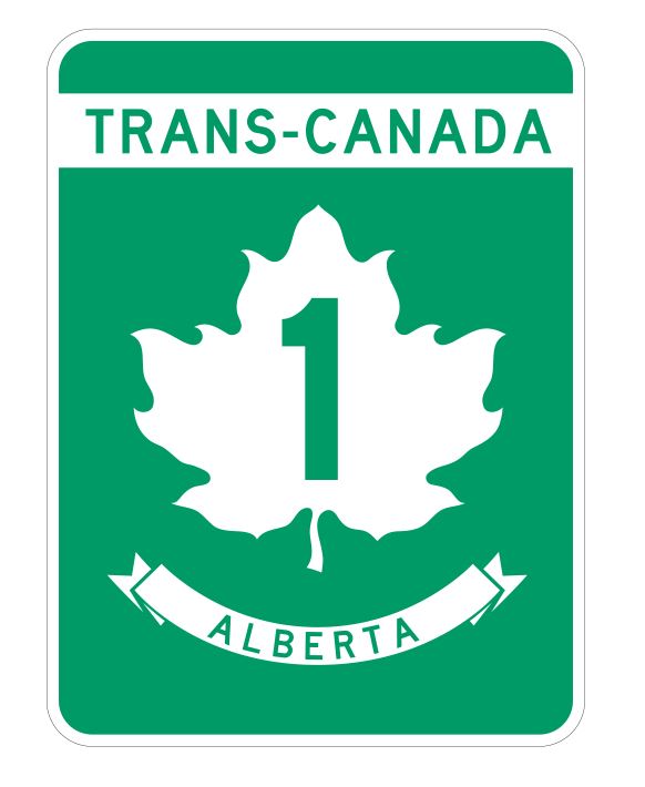 Trans Canada Alberta Highway 1 Sticker R3192 Highway Sign