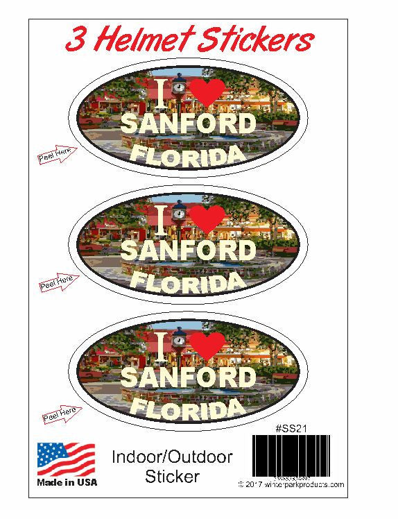 3 Pack Sanford Florida Helmet Sticker SS21 Wholesale