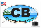 Clearwater Beach Florida Oval Bumper Sticker SS04 Wholesale