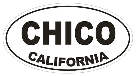 Chico California Oval Bumper Sticker or Helmet Sticker D2767 Euro Oval - Winter Park Products