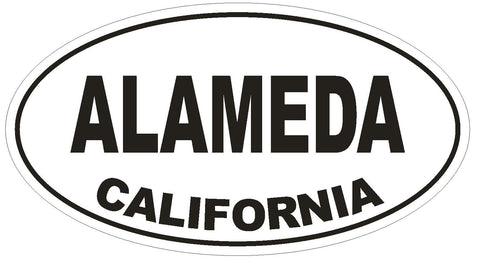 Alameda California Oval Bumper Sticker or Helmet Sticker D2845 Euro Oval - Winter Park Products