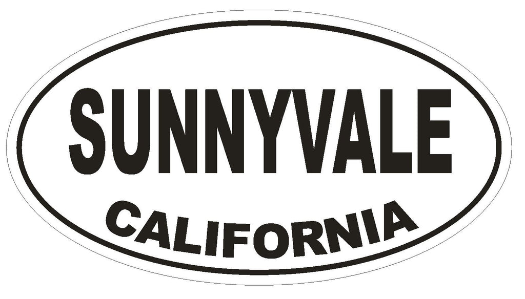 Sunnyvale California Oval Bumper Sticker or Helmet Sticker D2827 Euro Oval - Winter Park Products