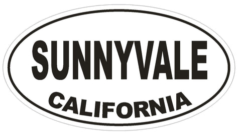 Sunnyvale California Oval Bumper Sticker or Helmet Sticker D2827 Euro Oval - Winter Park Products
