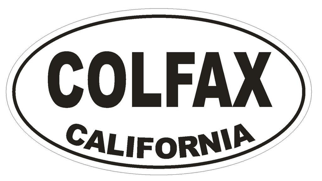 Colfax California Oval Bumper Sticker or Helmet Sticker D2770 Euro Oval - Winter Park Products