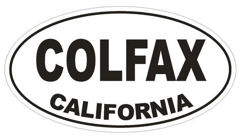Colfax California Oval Bumper Sticker or Helmet Sticker D2770 Euro Oval - Winter Park Products