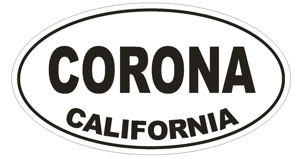 Corona California Oval Bumper Sticker or Helmet Sticker D2789 Euro Oval - Winter Park Products