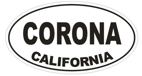 Corona California Oval Bumper Sticker or Helmet Sticker D2789 Euro Oval - Winter Park Products