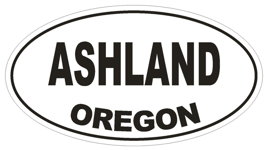 Ashland Oregon Oval Bumper Sticker or Helmet Sticker D2758 Euro Oval - Winter Park Products