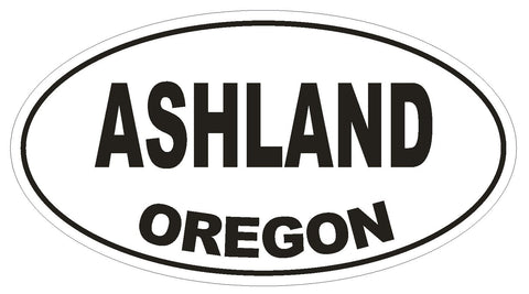 Ashland Oregon Oval Bumper Sticker or Helmet Sticker D2758 Euro Oval - Winter Park Products