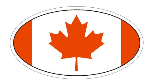 Canada Oval Bumper Sticker or Helmet Sticker D2876 Euro Oval - Winter Park Products