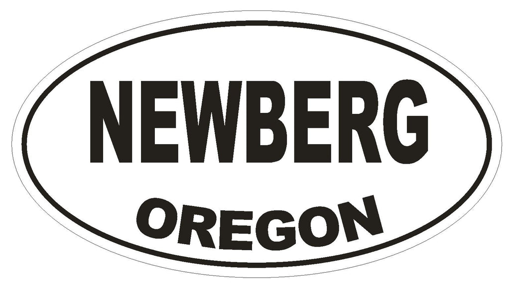 Newberg Oregon Oval Bumper Sticker or Helmet Sticker D2757 Euro Oval - Winter Park Products
