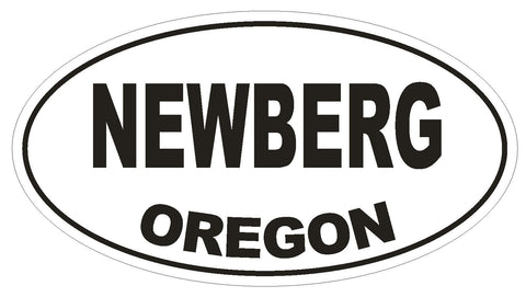 Newberg Oregon Oval Bumper Sticker or Helmet Sticker D2757 Euro Oval - Winter Park Products
