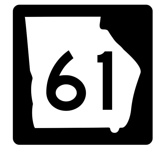 Georgia State Route 61 Sticker R3607 Highway Sign