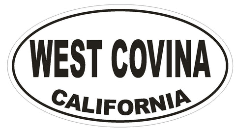 West Covina California Oval Bumper Sticker or Helmet Sticker D2838 Euro Oval - Winter Park Products