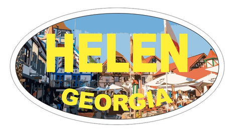Helen Georgia Oval Bumper Sticker or Helmet Sticker D3751 Euro Oval