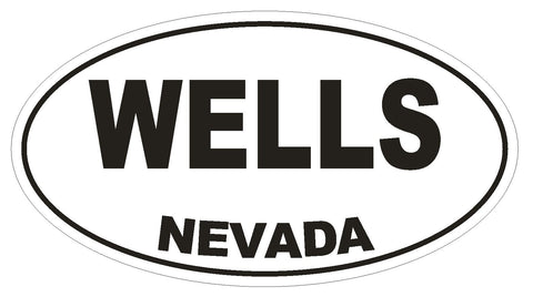 Wells Nevada Oval Bumper Sticker or Helmet Sticker D2906 Euro Oval - Winter Park Products