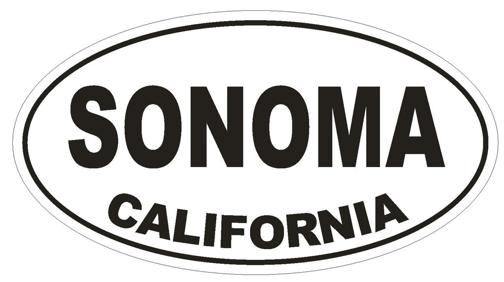 Sonoma California Oval Bumper Sticker or Helmet Sticker D2840 Euro Oval - Winter Park Products