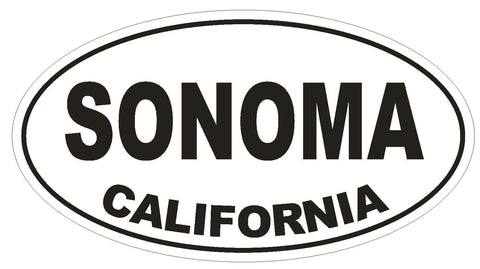 Sonoma California Oval Bumper Sticker or Helmet Sticker D2840 Euro Oval - Winter Park Products