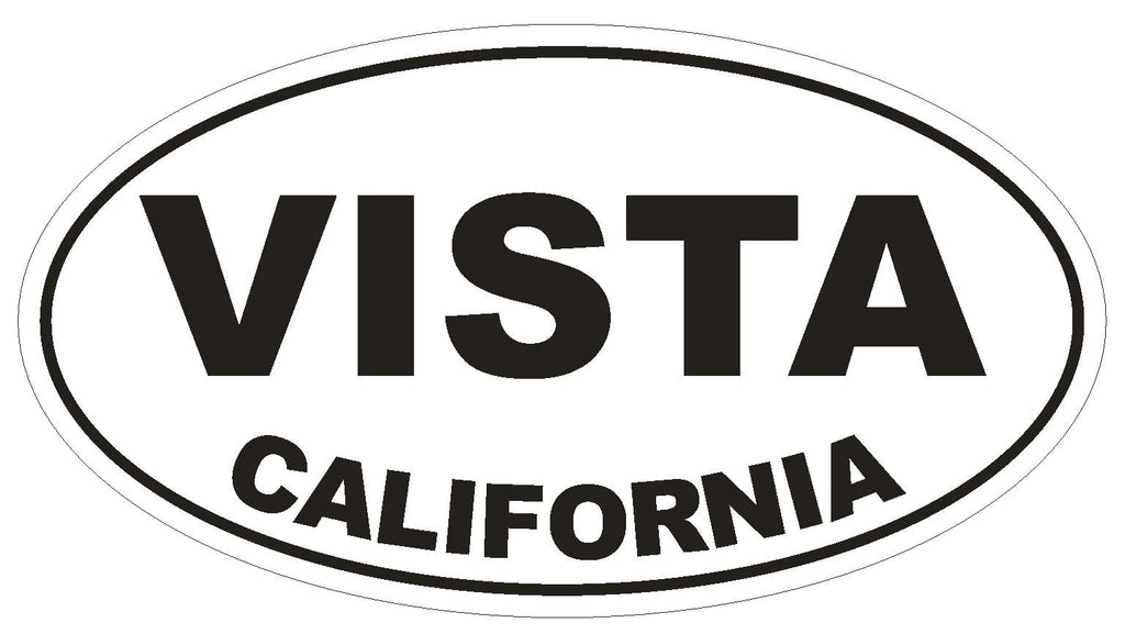 Vista California Oval Bumper Sticker or Helmet Sticker D2833 Euro Oval - Winter Park Products