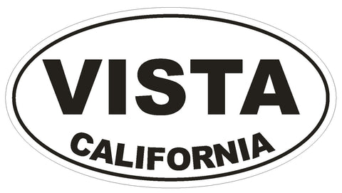 Vista California Oval Bumper Sticker or Helmet Sticker D2833 Euro Oval - Winter Park Products