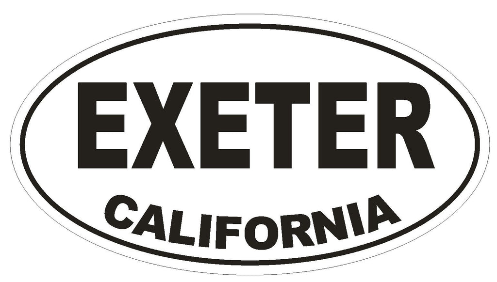 Exeter California Oval Bumper Sticker or Helmet Sticker D2779 Euro Oval - Winter Park Products