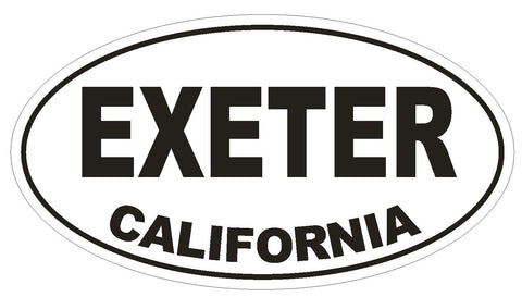 Exeter California Oval Bumper Sticker or Helmet Sticker D2779 Euro Oval - Winter Park Products