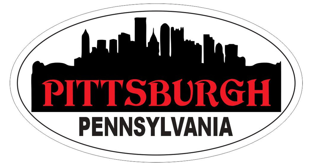 Pittsburgh Pennsylvania Oval Bumper Sticker or Helmet Sticker D3764