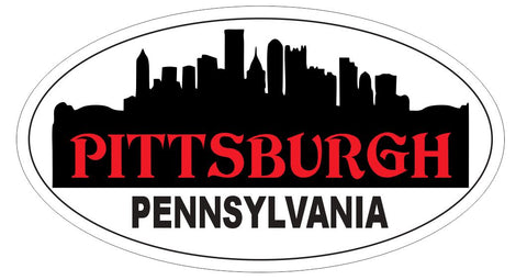 Pittsburgh Pennsylvania Oval Bumper Sticker or Helmet Sticker D3764