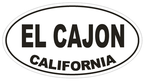El Cajon California Oval Bumper Sticker or Helmet Sticker D2855 Euro Oval - Winter Park Products