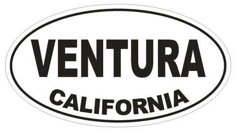 Ventura California Oval Bumper Sticker or Helmet Sticker D2831 Euro Oval - Winter Park Products