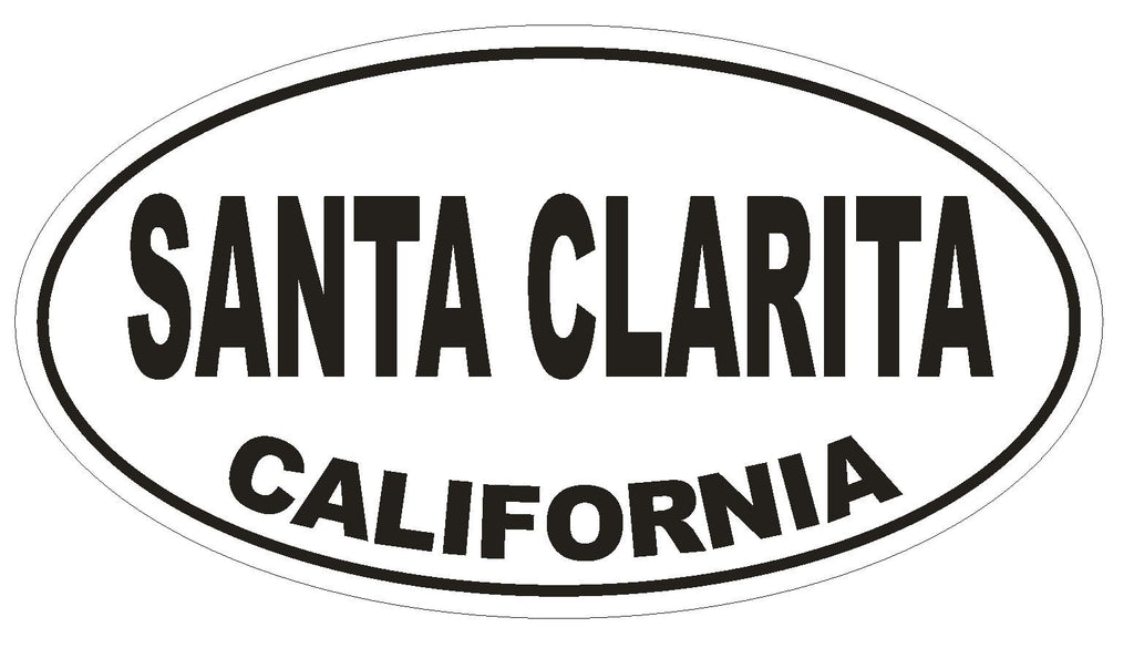 Santa Clarita California Oval Bumper Sticker or Helmet Sticker D2821 Euro Oval - Winter Park Products