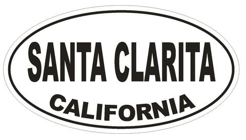 Santa Clarita California Oval Bumper Sticker or Helmet Sticker D2821 Euro Oval - Winter Park Products