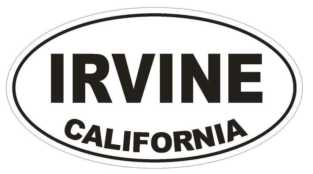 Irvine California Oval Bumper Sticker or Helmet Sticker D2859 Euro Oval - Winter Park Products