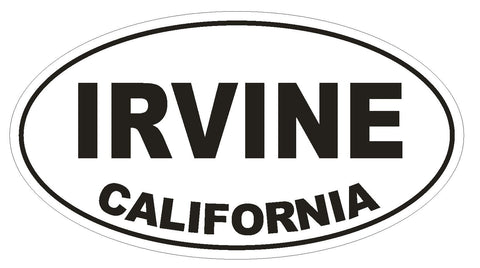 Irvine California Oval Bumper Sticker or Helmet Sticker D2859 Euro Oval - Winter Park Products
