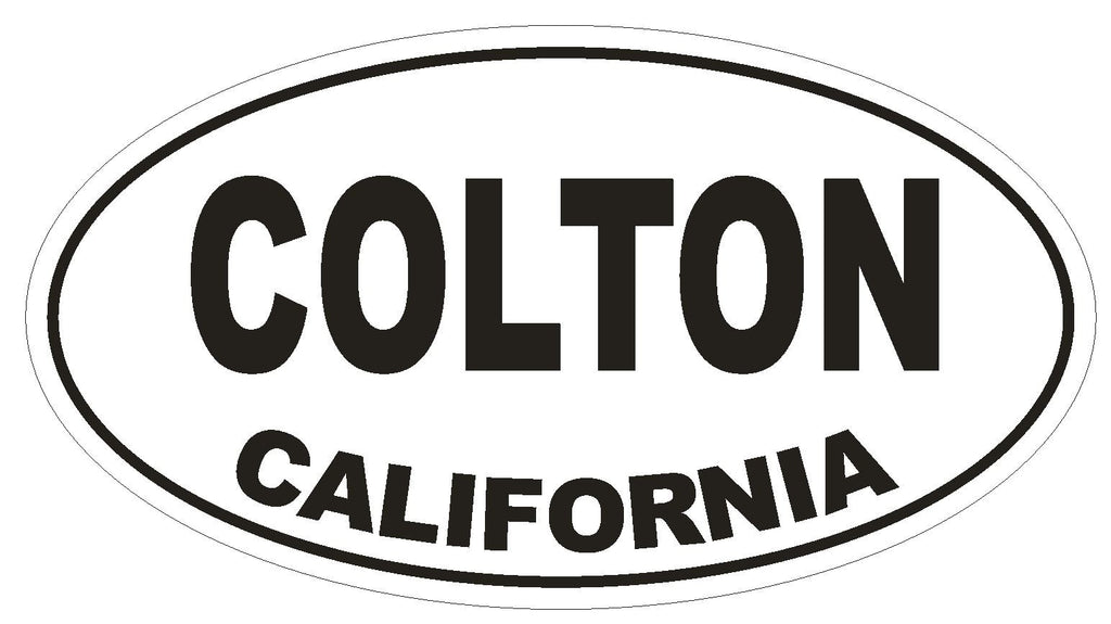 Colton California Oval Bumper Sticker or Helmet Sticker D2772 Euro Oval - Winter Park Products