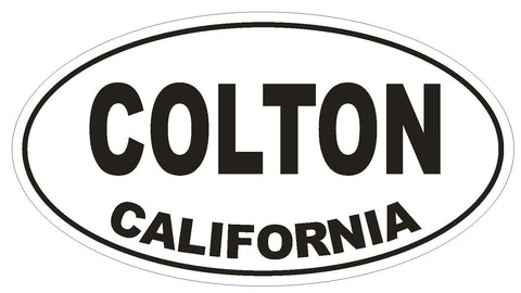 Colton California Oval Bumper Sticker or Helmet Sticker D2772 Euro Oval - Winter Park Products