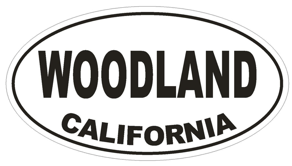 Woodland California Oval Bumper Sticker or Helmet Sticker D2836 Euro Oval - Winter Park Products