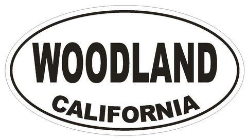 Woodland California Oval Bumper Sticker or Helmet Sticker D2836 Euro Oval - Winter Park Products