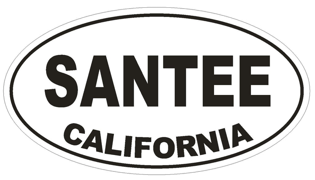 Santee California Oval Bumper Sticker or Helmet Sticker D2868 Euro Oval - Winter Park Products